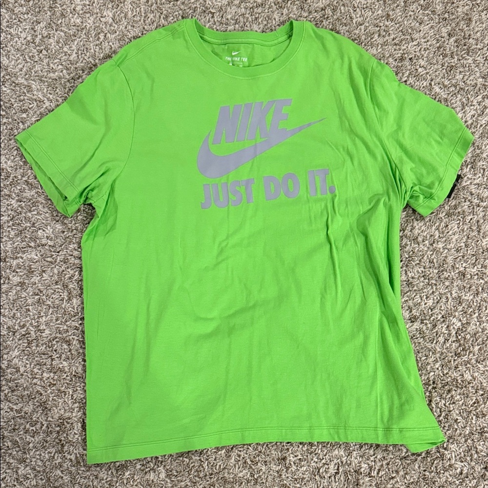 Nike Lime Green Tee with Purple Logo